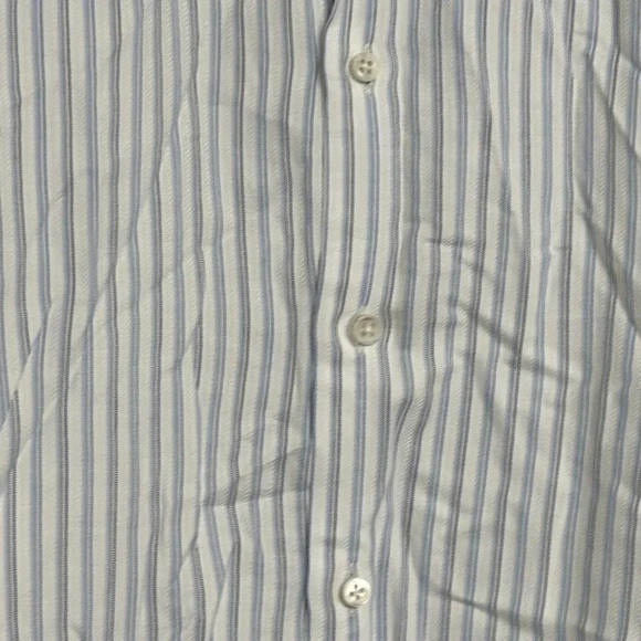 VTG Armani Collezioni Luxury button up shirt L blue stripe L/S Made in Italy - Picture 6 of 12